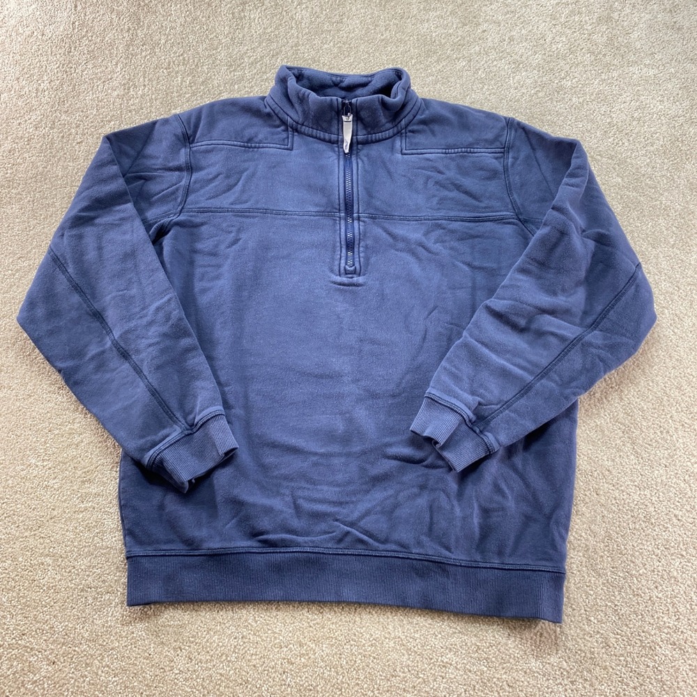 Vineyard Vines Quarter Zip Pullover Mens Medium Blue 100% Cotton French‎ Terry
